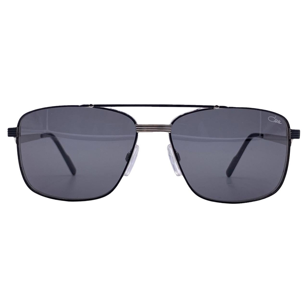 Cazal Black Metal Aviator Sunglasses Mod. 9101 002 63/16 140 mm For Sale
