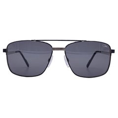 Aviator-Sonnenbrille aus schwarzem Metall Mod. 9101 002 63/16 140 mm