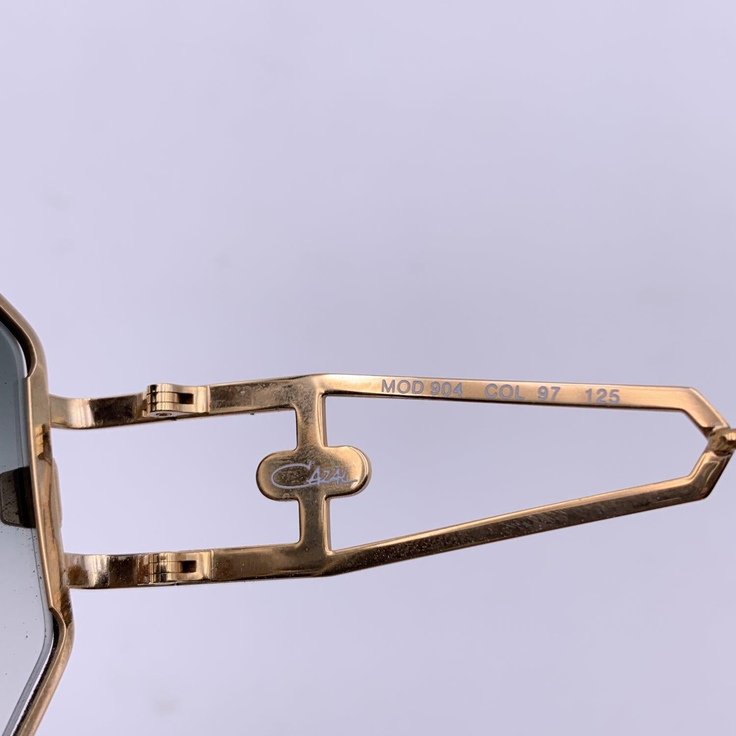 Women's or Men's Cazal Gold Metal Sunglasses Mod. 904 Col 97 125 mm with Extra Lens
