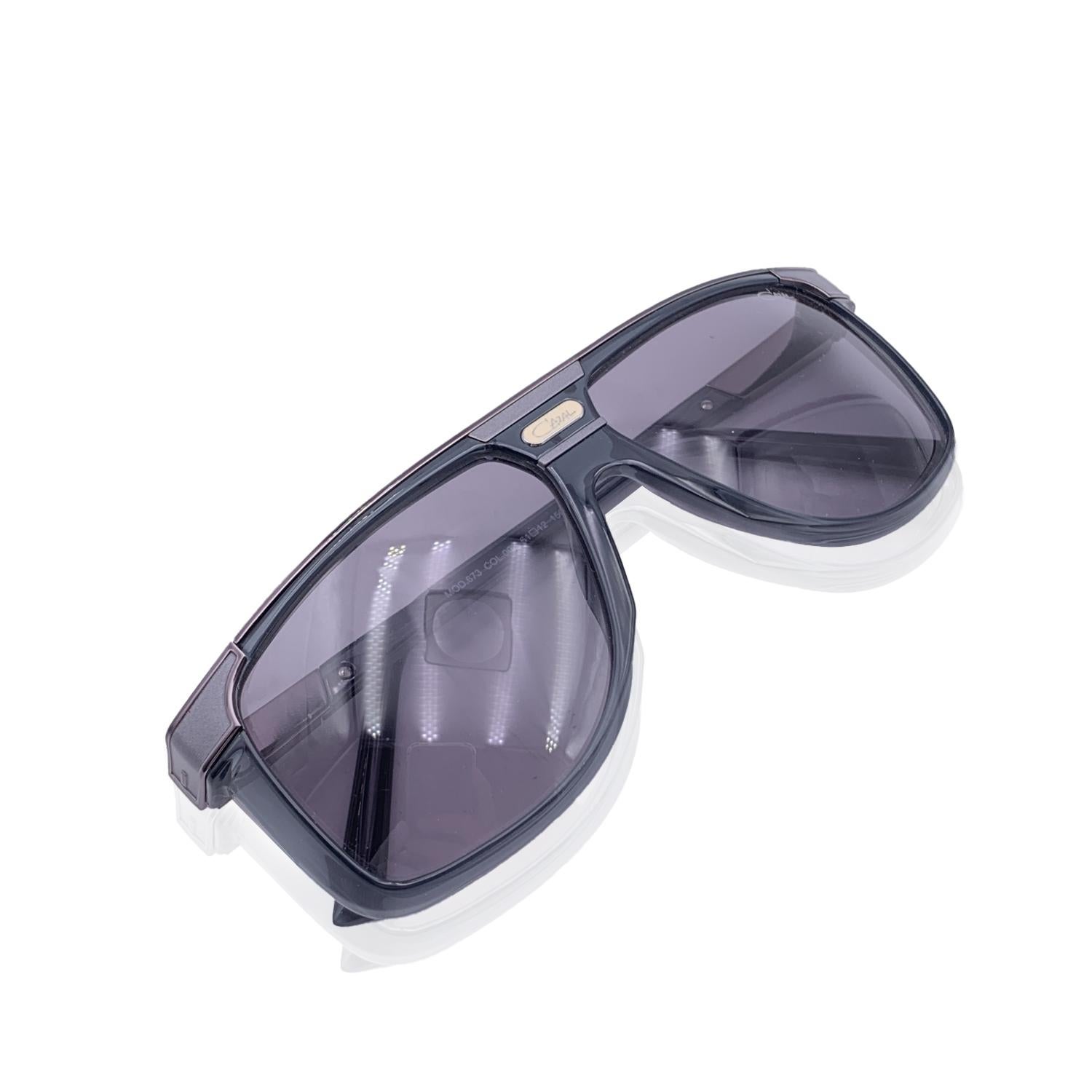 Gray Cazal Grey Gunmetal Acetate Sunglasses Mod. 673 003 61/12 150 mm For Sale