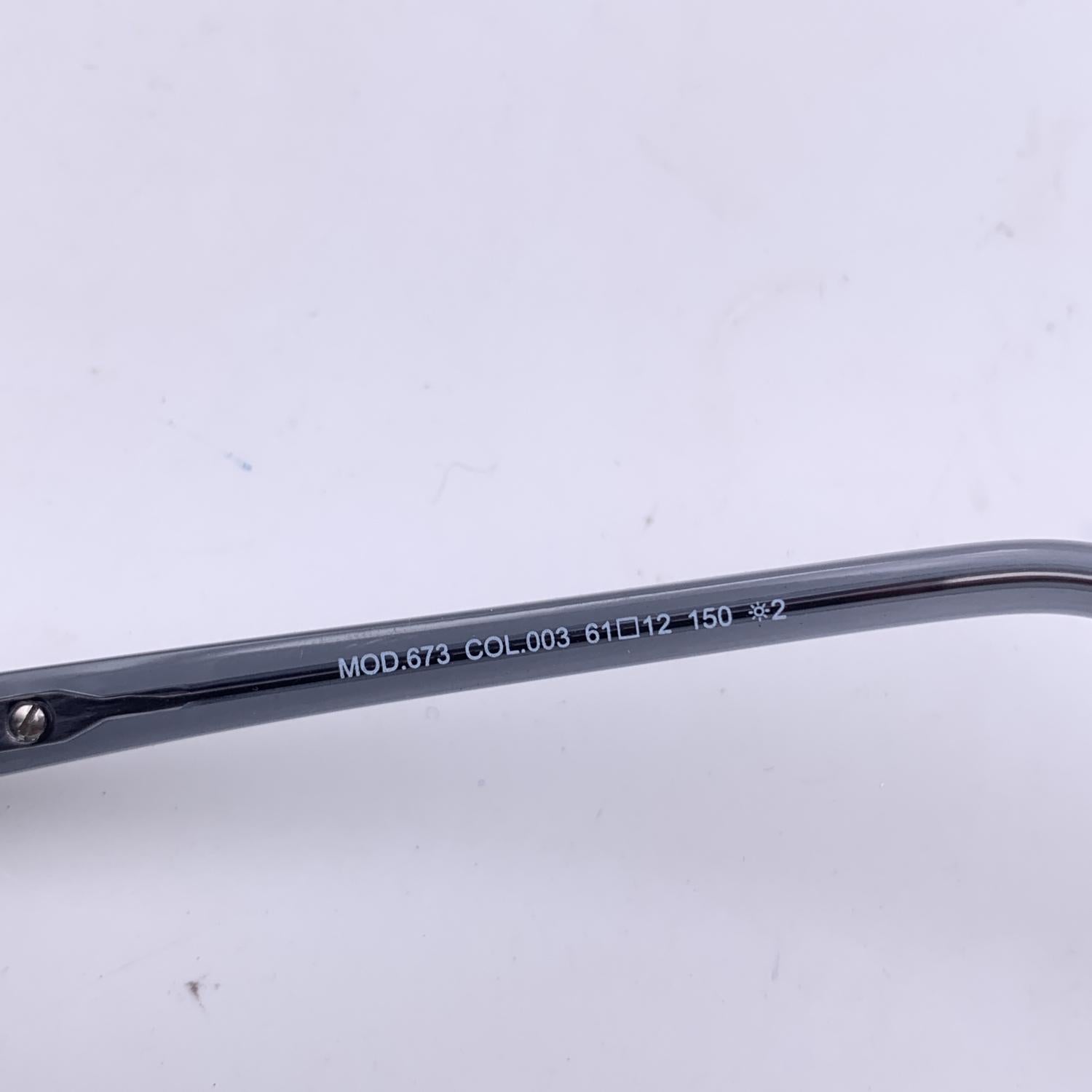 Cazal Grey Gunmetal Acetate Sunglasses Mod. 673 003 61/12 150 mm For Sale 1