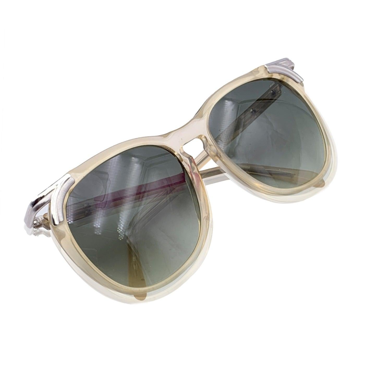 Cazal Vintage Clear Beige Sunglasses Mod. 113 Col. 82 54/16 135mm In Excellent Condition For Sale In Rome, Rome