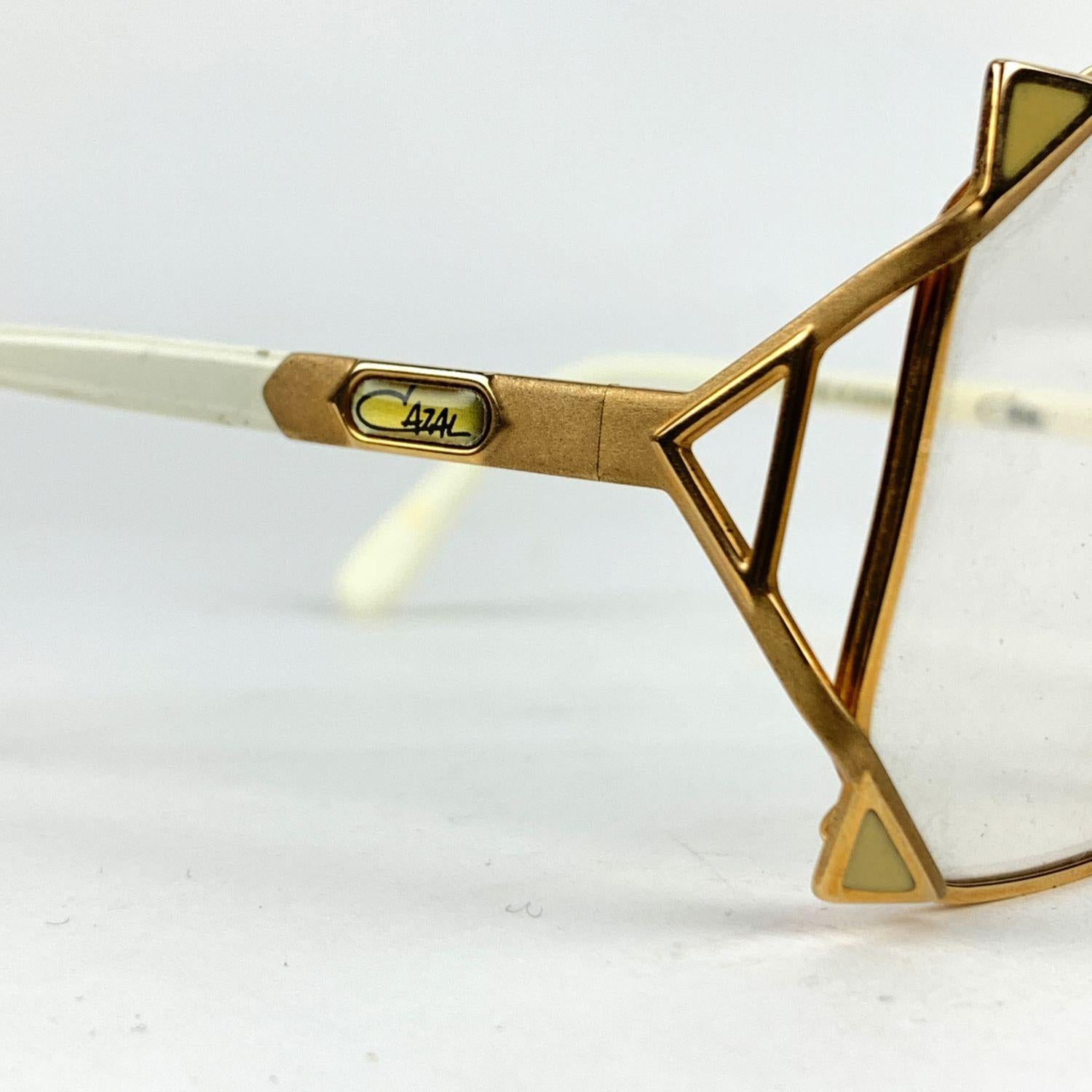 White Cazal Vintage Gold Eyeglasses 236 57/15 125 mm West Germany