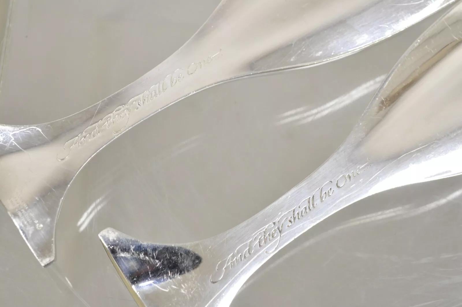 Versilberter Hochzeitskelch von Cazenovia im Ausland, geteilte Champagnerflöten beim Tanzen im Angebot 3