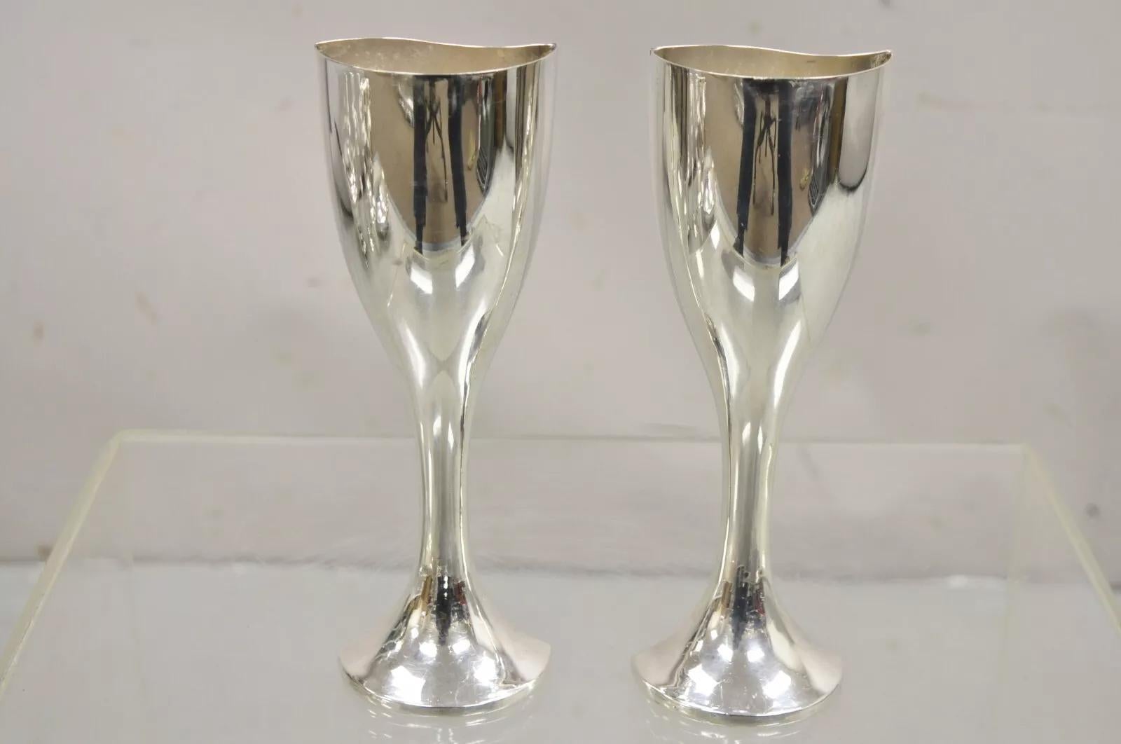 Versilberter Hochzeitskelch von Cazenovia im Ausland, geteilte Champagnerflöten beim Tanzen im Angebot 4