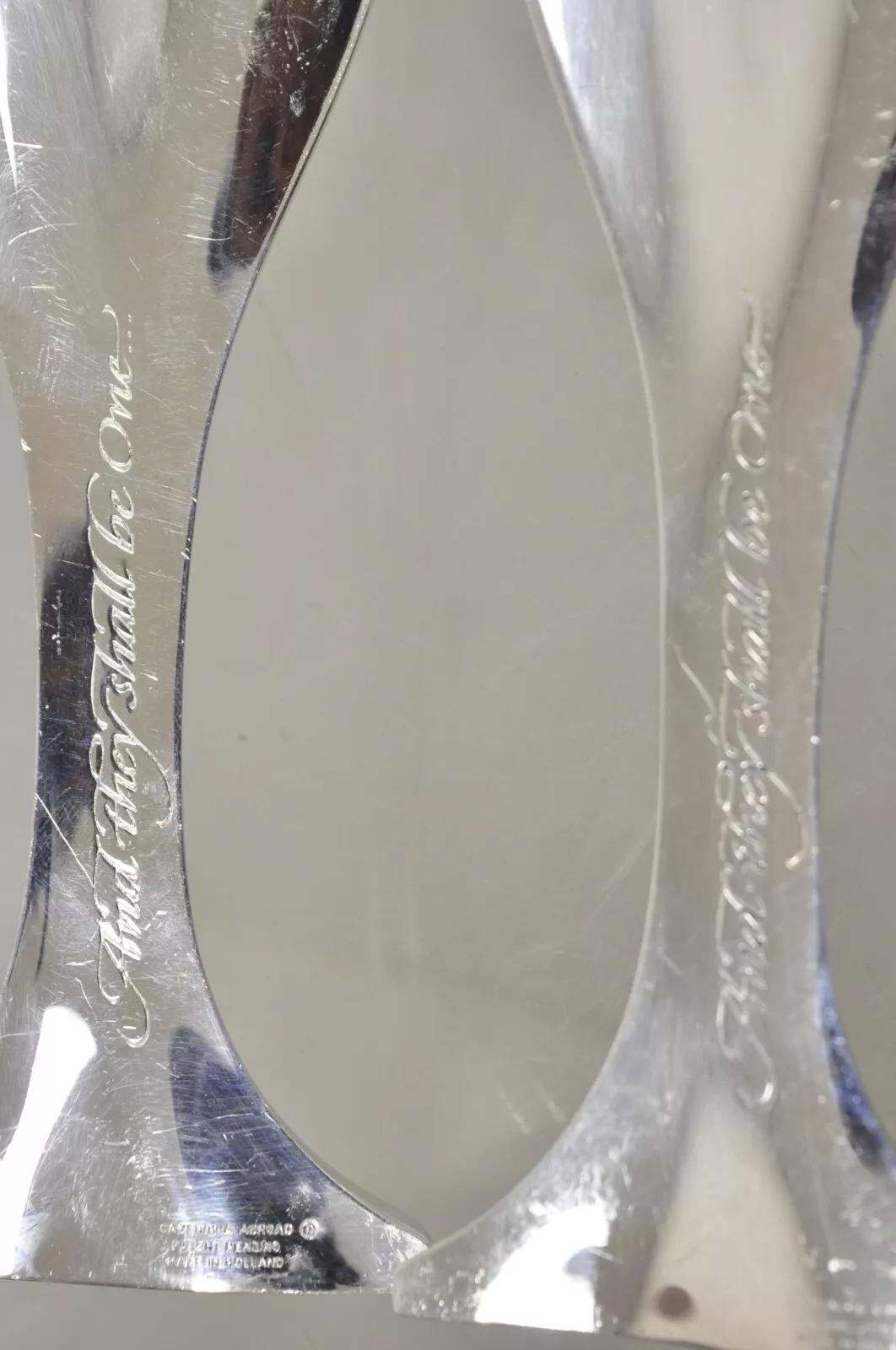 Versilberter Hochzeitskelch von Cazenovia im Ausland, geteilte Champagnerflöten beim Tanzen im Zustand „Gut“ im Angebot in Philadelphia, PA