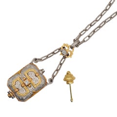 Collana Cazzaniga in oro 18 carati con diamanti, 54,10 g, design italiano, 1990