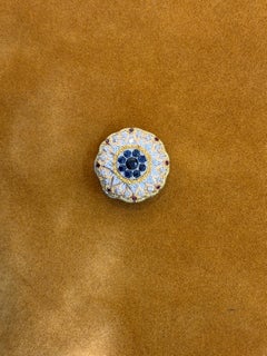Cazzaniga 1980's Gold Diamond Sapphire Ruby Locket Box