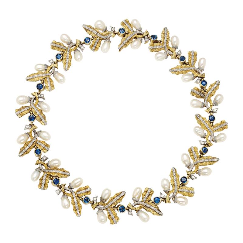 Cazzaniga Pearls Sapphire Necklace