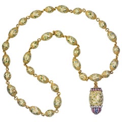 Cazzaniga Long Ruby, Sapphire, Diamond, Enamel and Gold Sautoir circa 1970