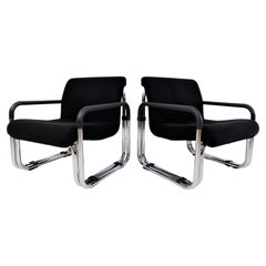 Cazzaro Bauhaus Tubular Steel Armchairs, Set of 2