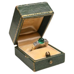CB & CO, Vintage English Cabochon Emerald Ring (Approx 2.5-Carat), 18K Yellow Gold