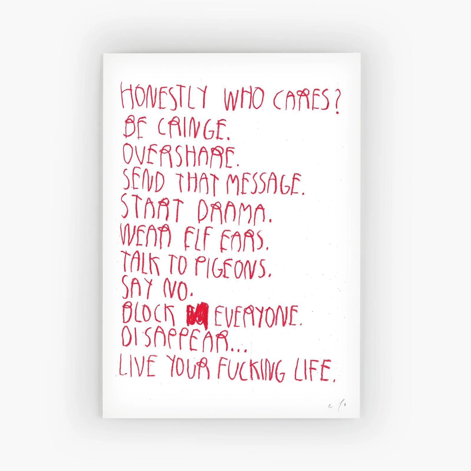 Honestly Who Cares - Limited Edition CB Hoyo Print Artwork - Contemporary Art