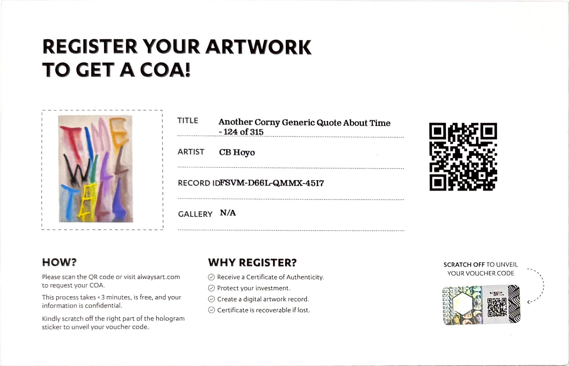 Time Will Tell (framed hand signed silkscreen) - Street Art Print by CB Hoyo