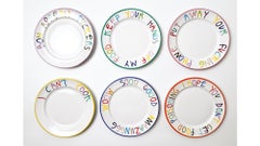 Set di 6 piatti in ceramica dipinti a mano