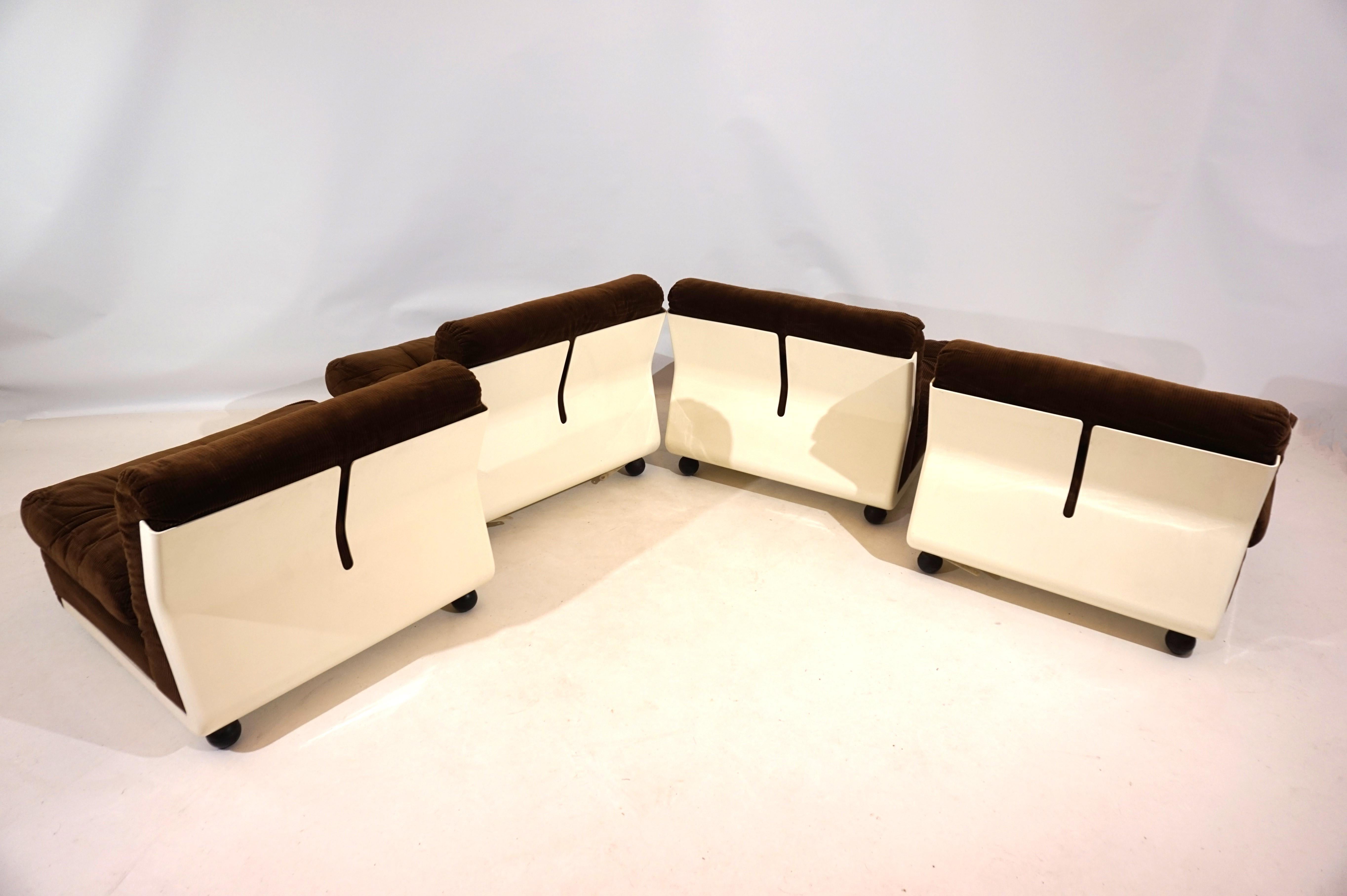 C&B Italia set of 4 Amanta Cord lounge chairs by Mario Bellini 5