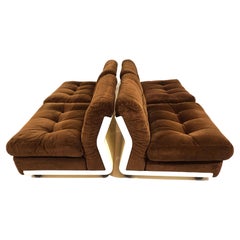 C&B Italia set of 4 Amanta Cord lounge chairs by Mario Bellini