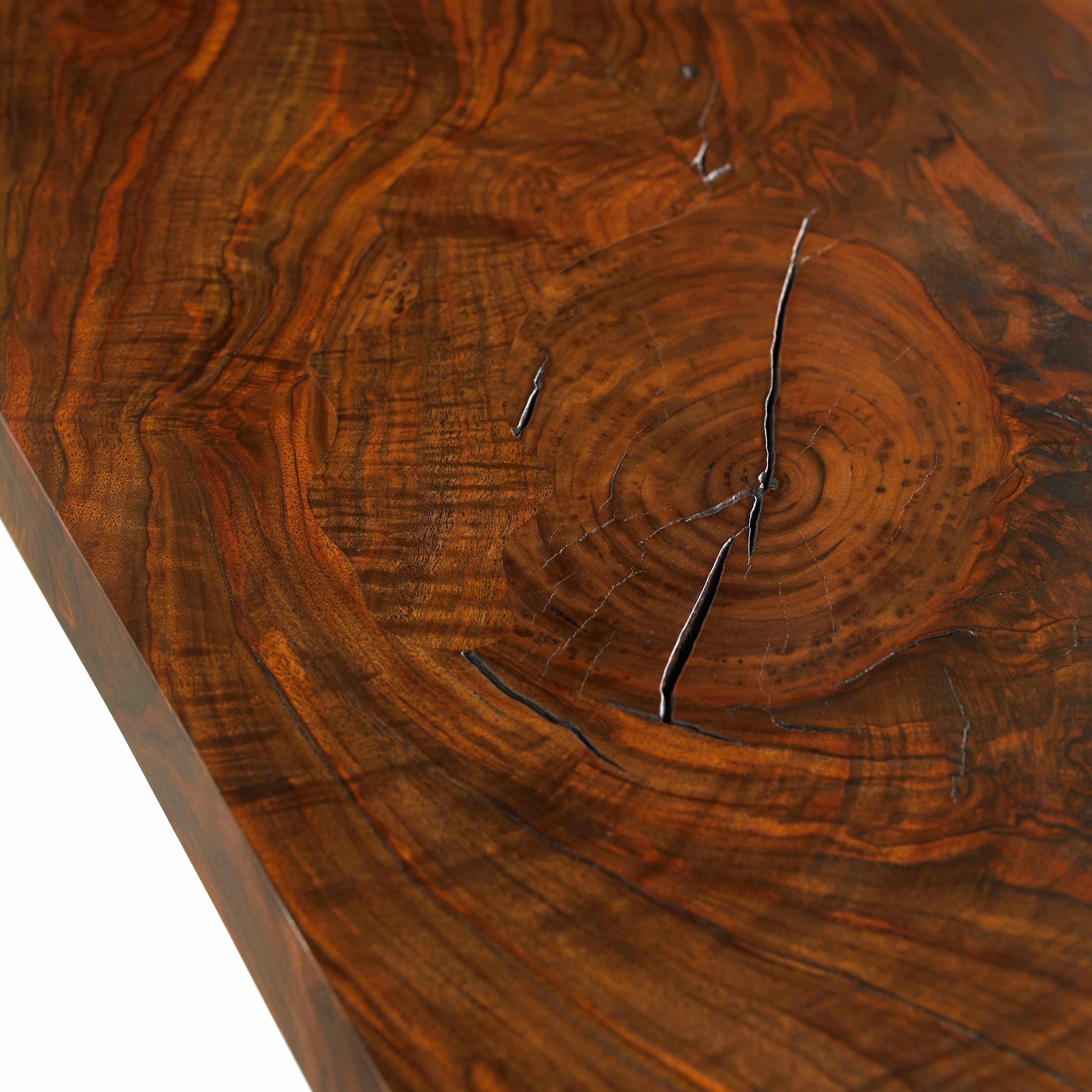 Hand-Crafted CB Metal and Claro Walnut Rectangle Table by Autonomous Furniture For Sale
