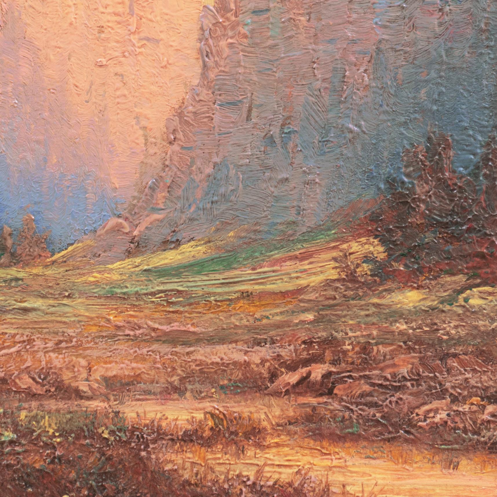 'Sunset Over El Capitan', American Impressionism, Yosemite, California Landscape For Sale 4