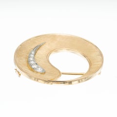 CB Ying Yang .30 Carat Diamond Yellow gold Brooch