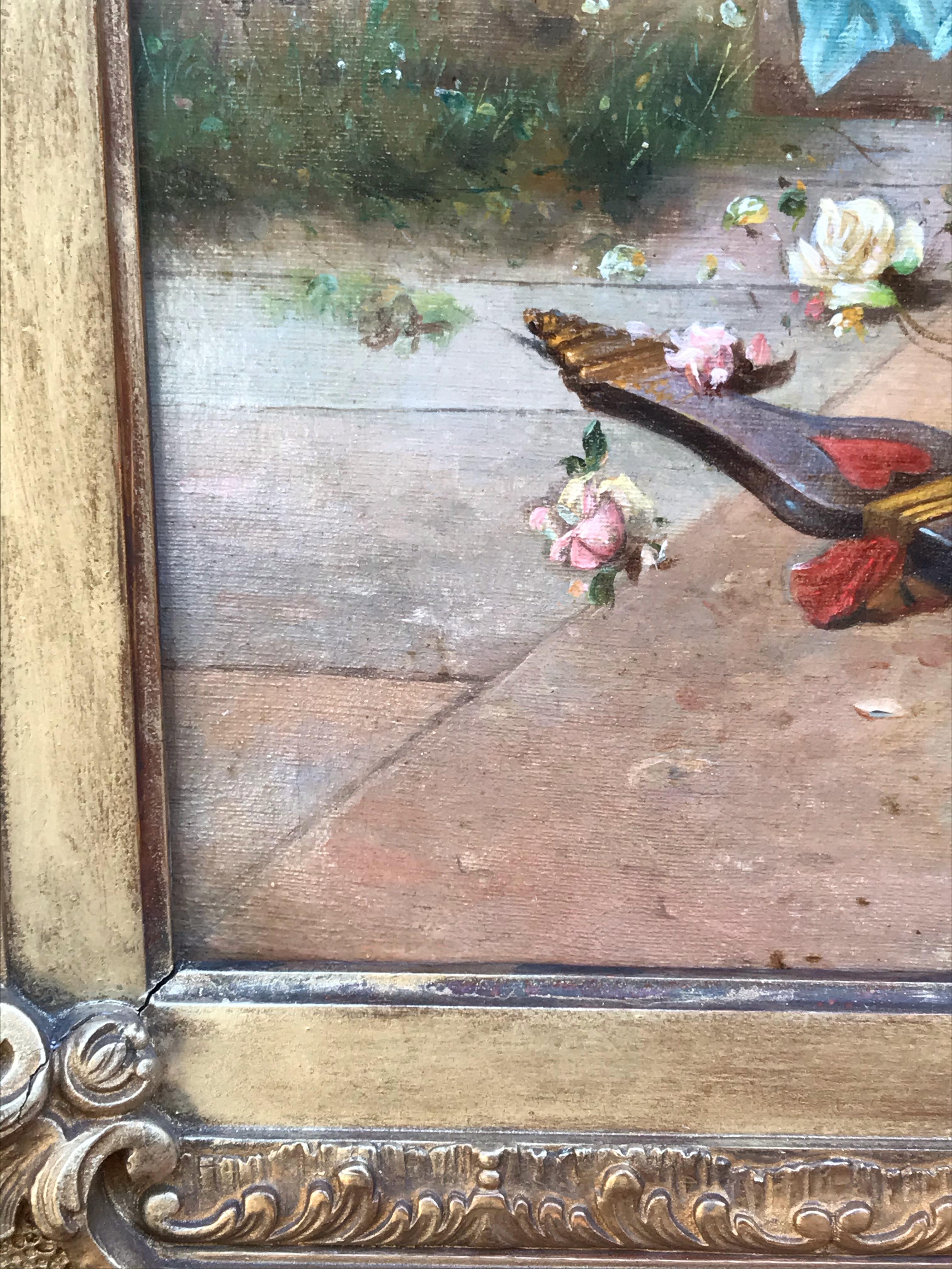 Giovane donna e Cupido nel parco 7