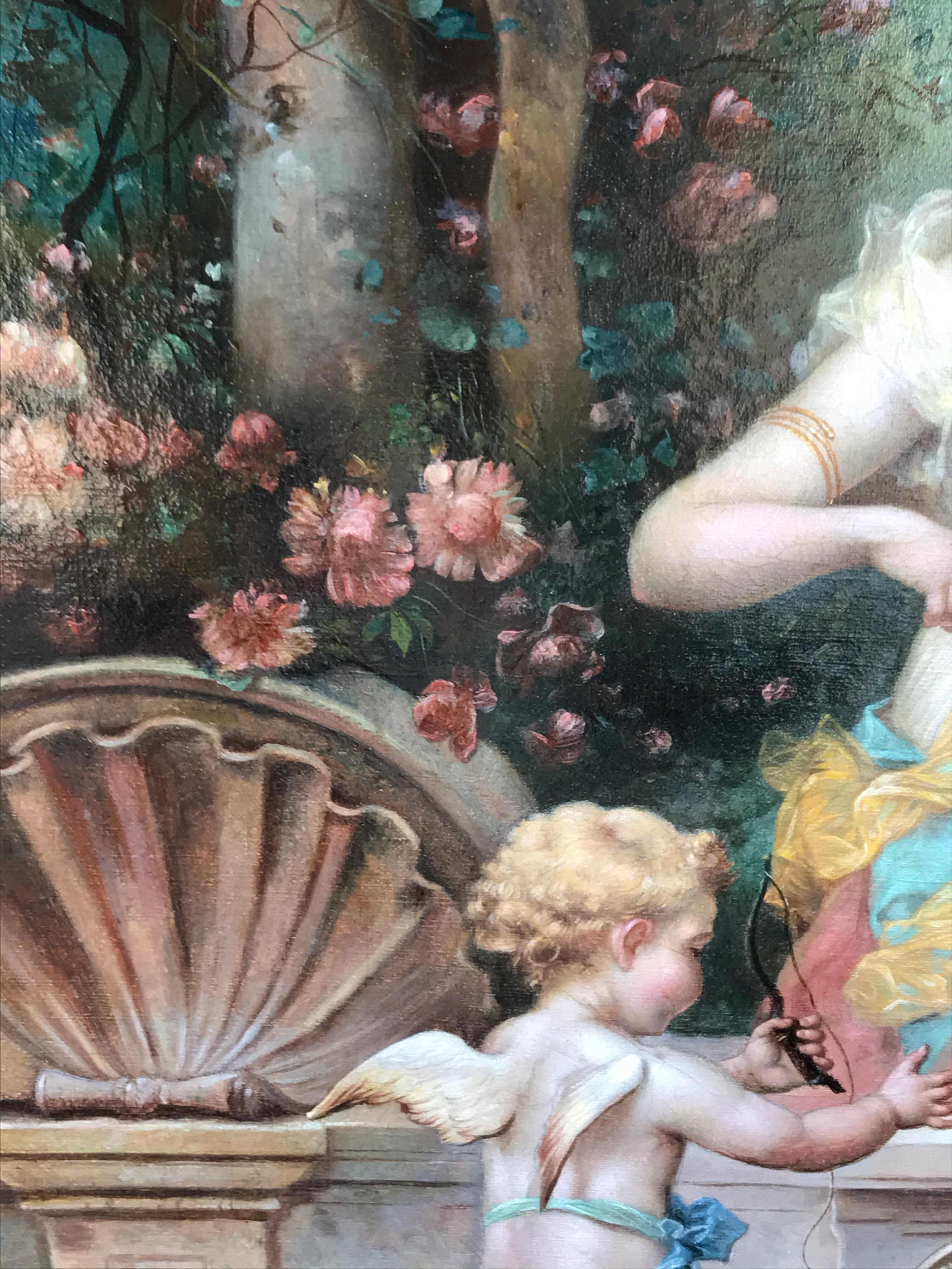Giovane donna e Cupido nel parco 9