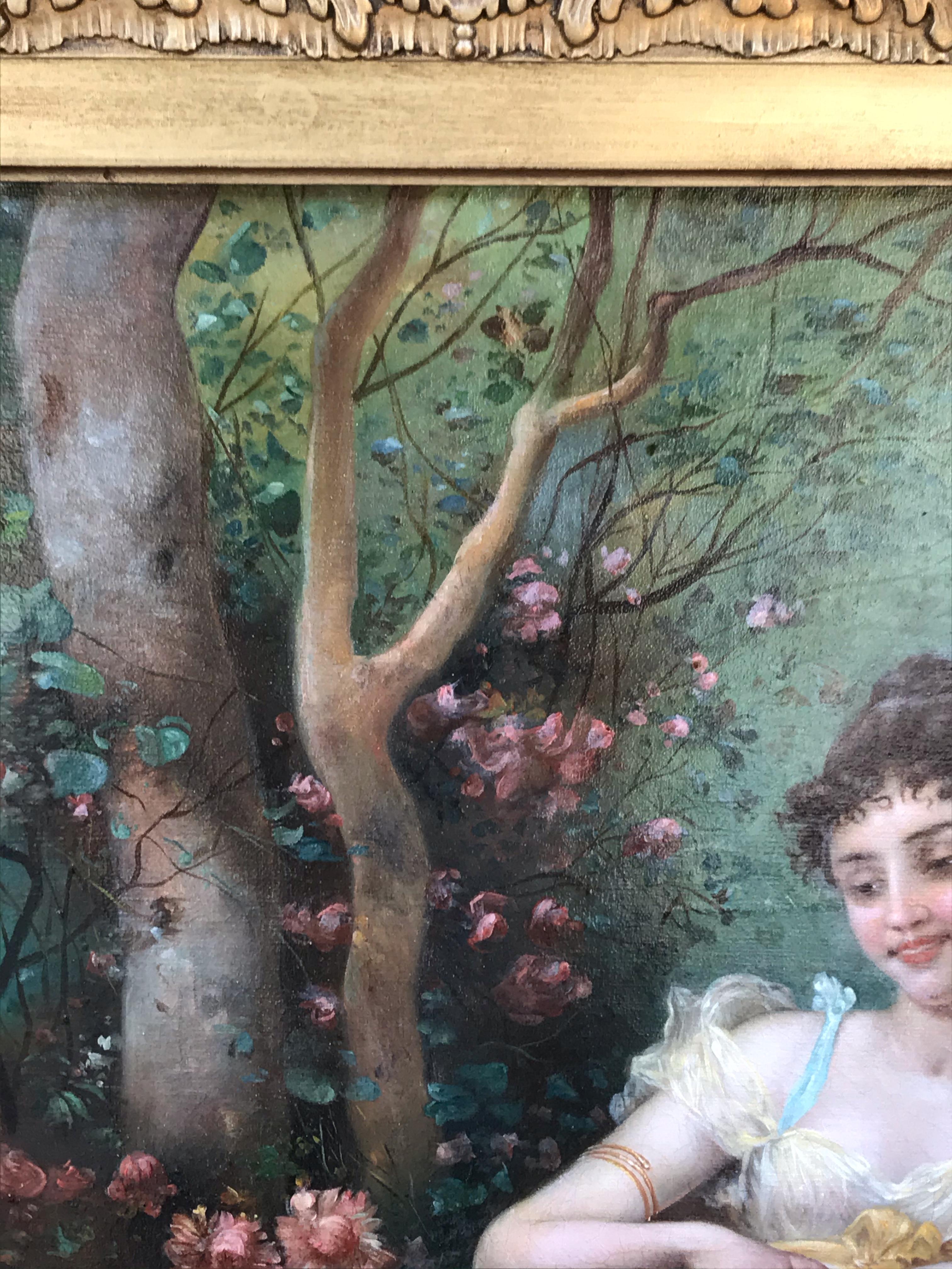 Giovane donna e Cupido nel parco 11