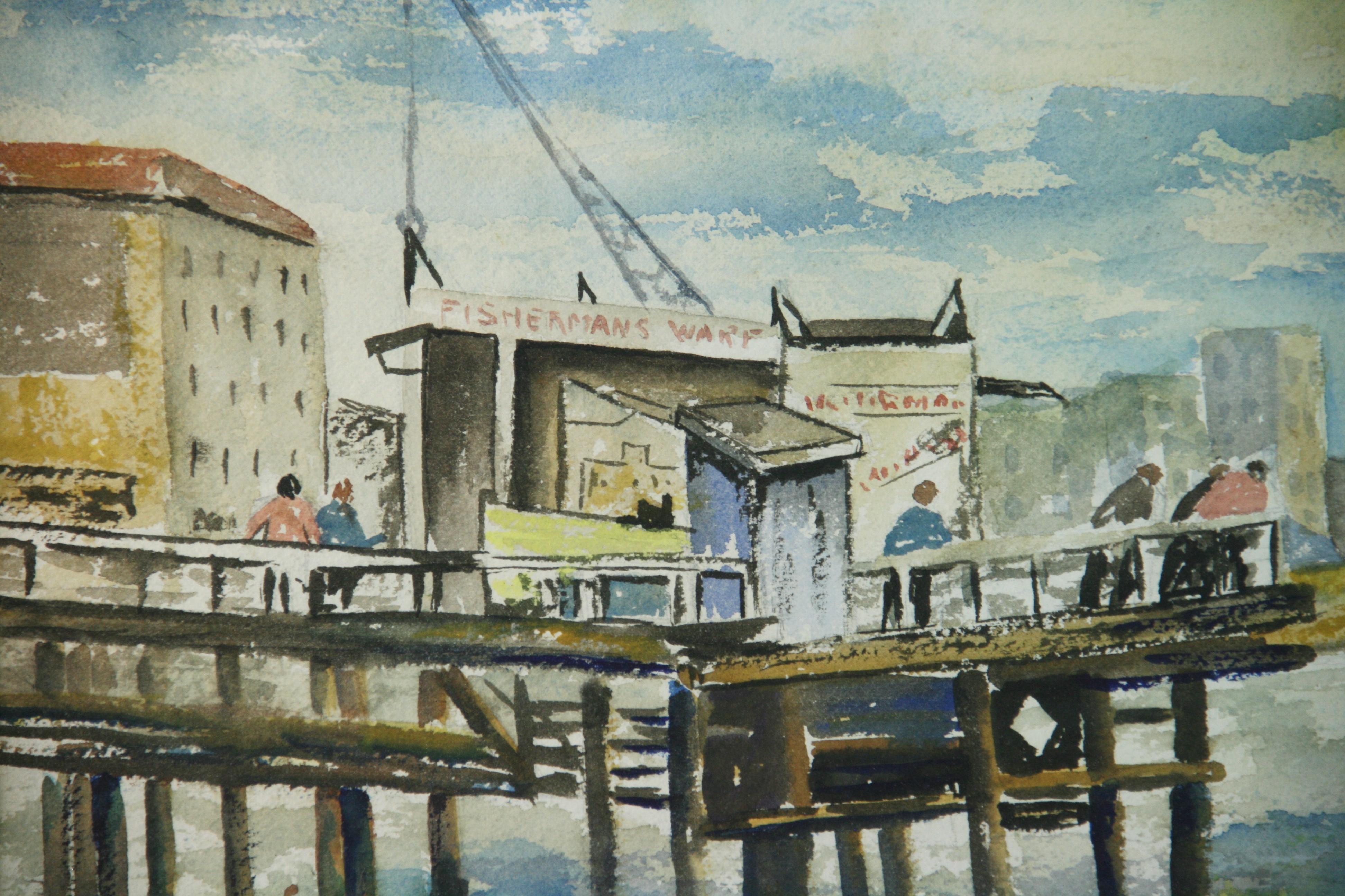 Antikes San Francisco Fishermans Warf von C.B.Wasner im Angebot 1