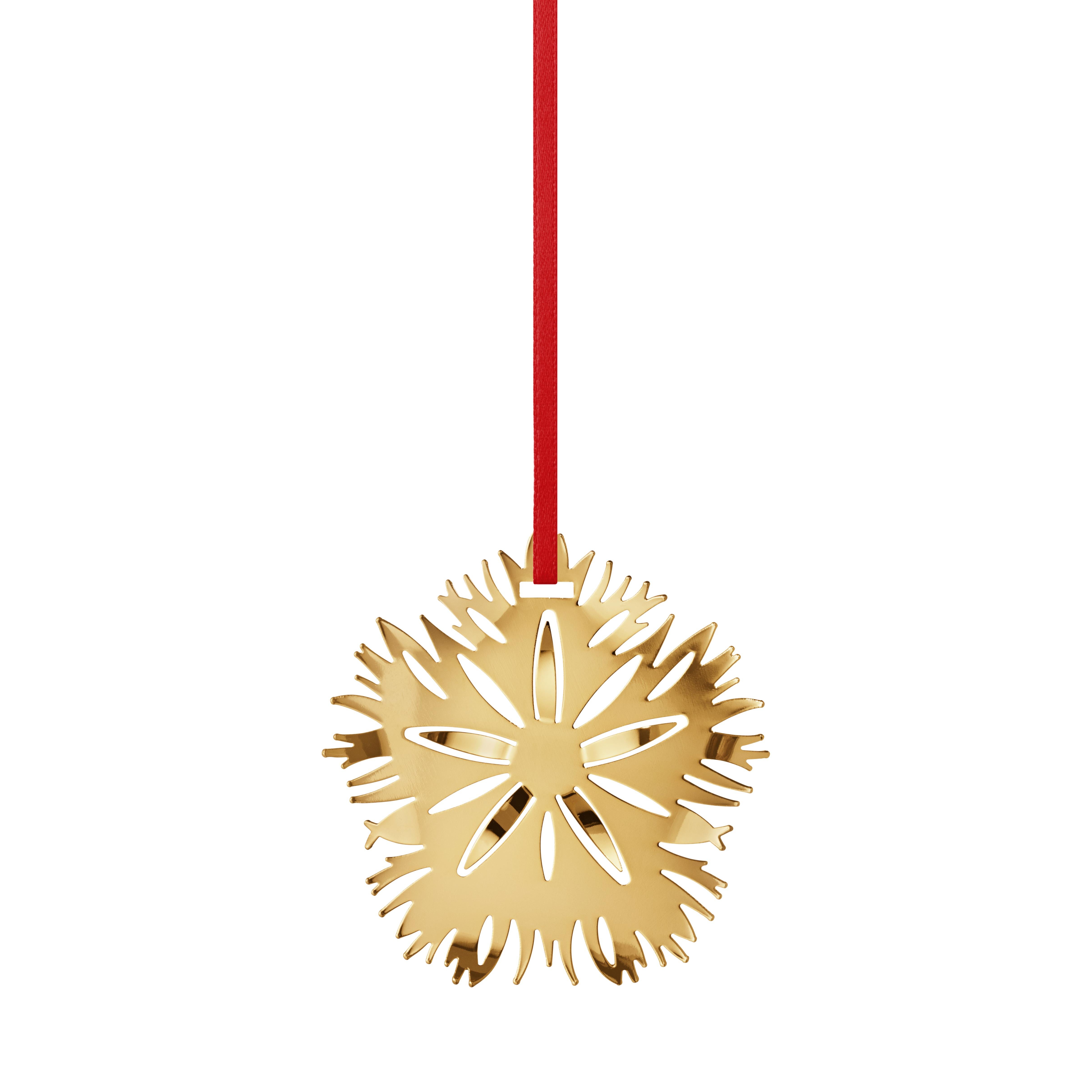 2020 Christmas Ice Dianthus Ornament in18 kt gold plated brass
 