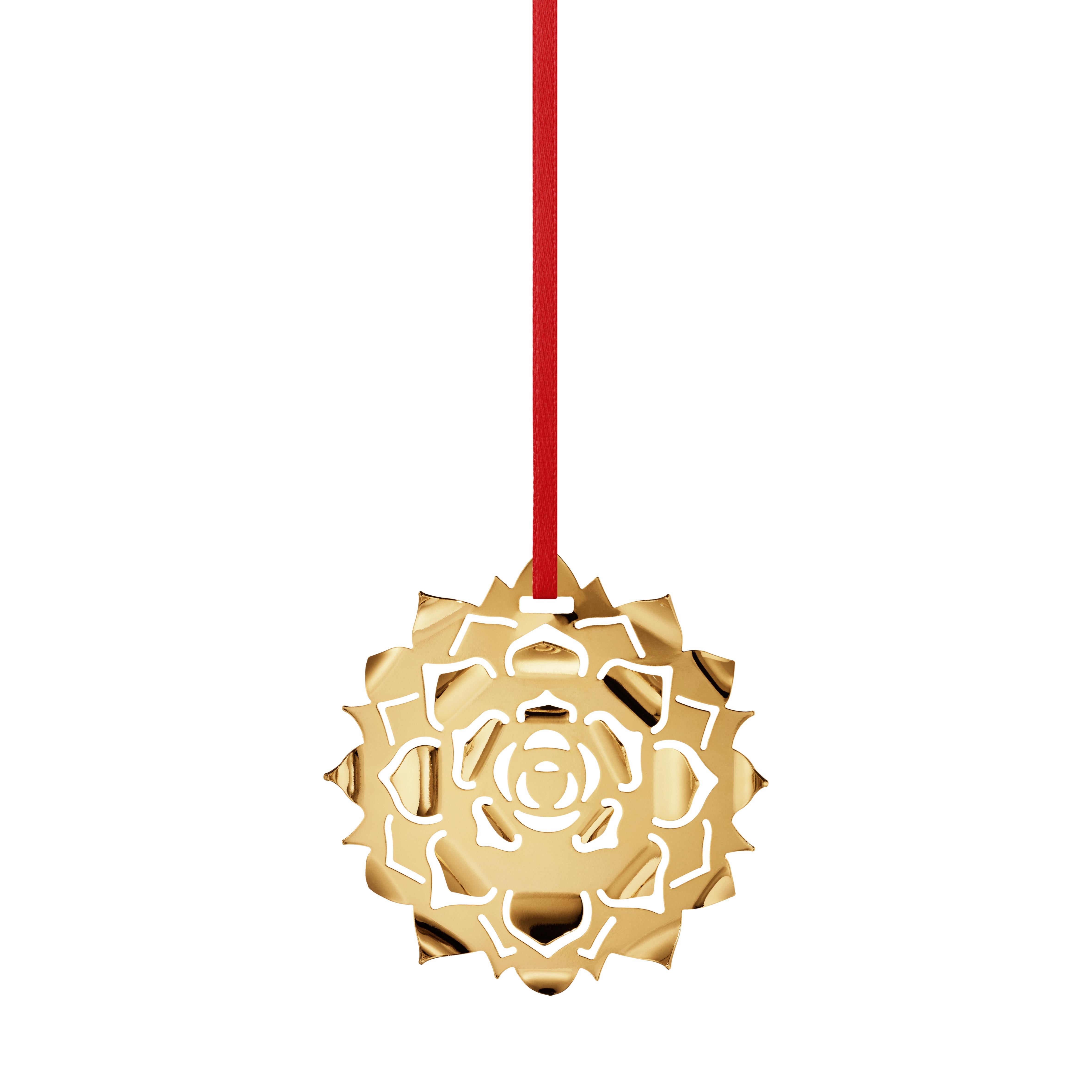 2020 Christmas Ornament, Ice Rosette, 18 kt gold plated brass
 