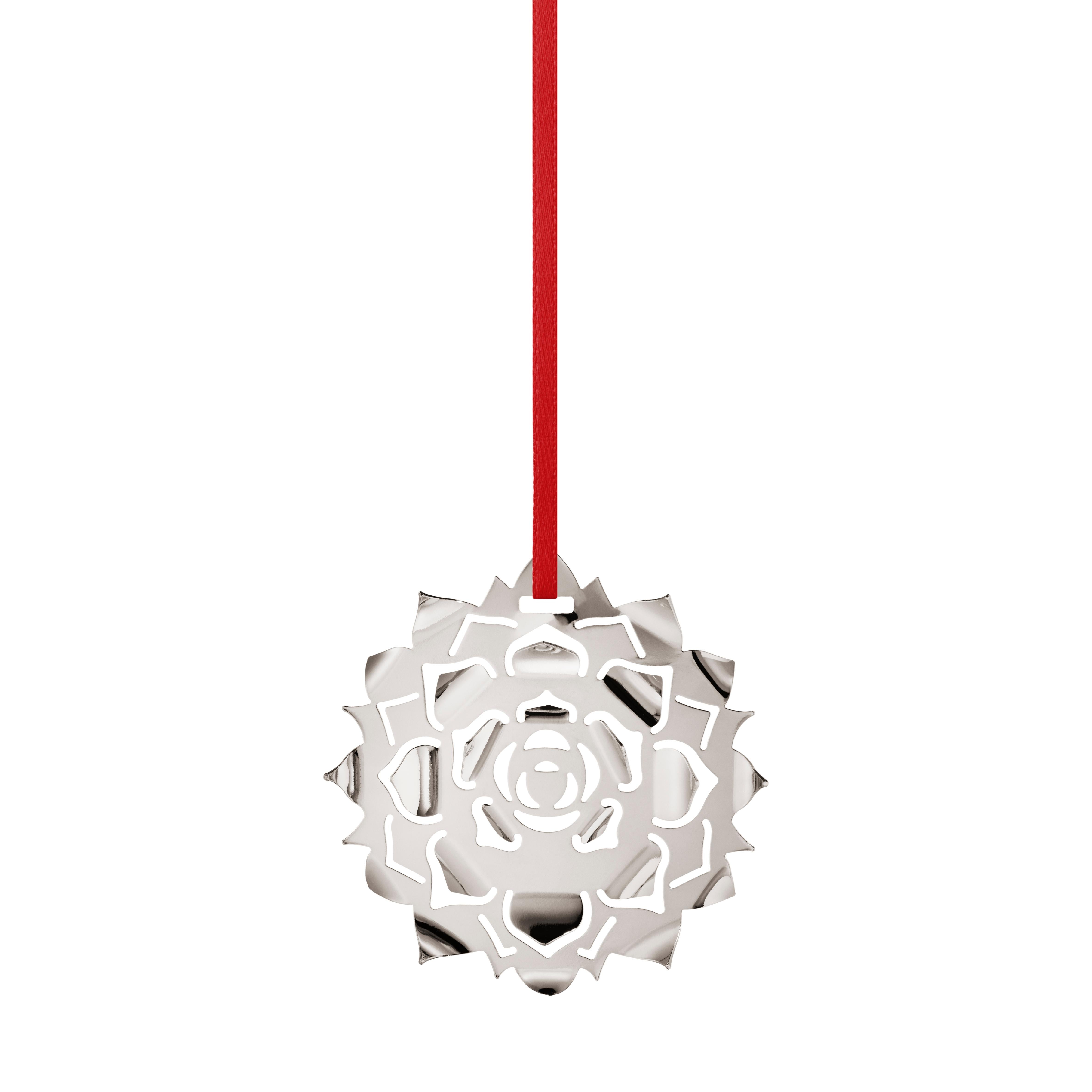 2020 Christmas Ornament, Ice Rosette, Palladium plated brass 
 