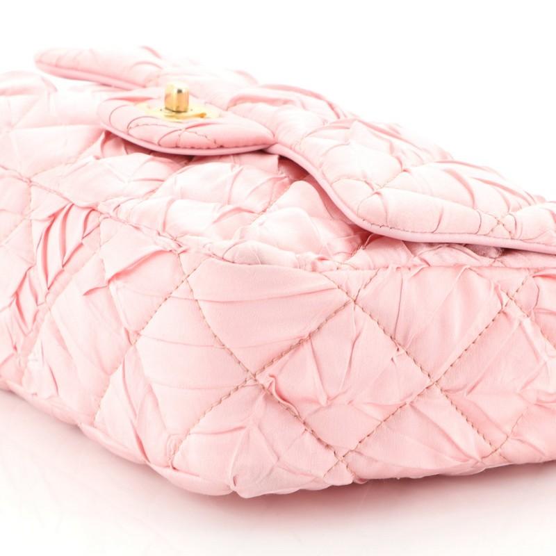 CC Flap Bag Quilted Pleated Satin Medium 1