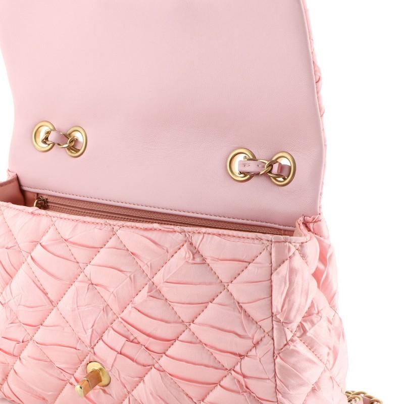 CC Flap Bag Quilted Pleated Satin Medium 2
