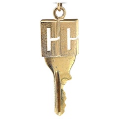 "CC" Gold Key Pendant