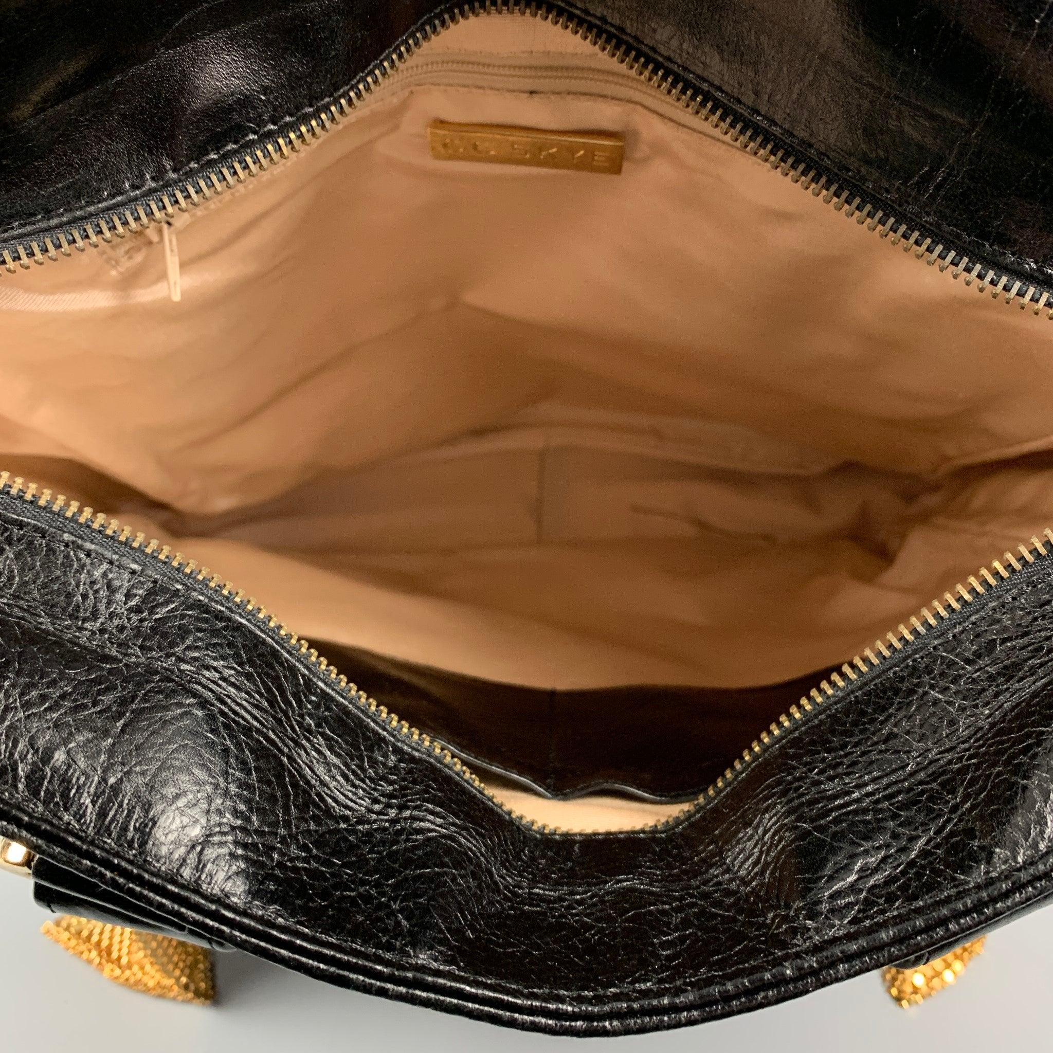 CC SKYE Black & Gold Leather Tote Handbag 2