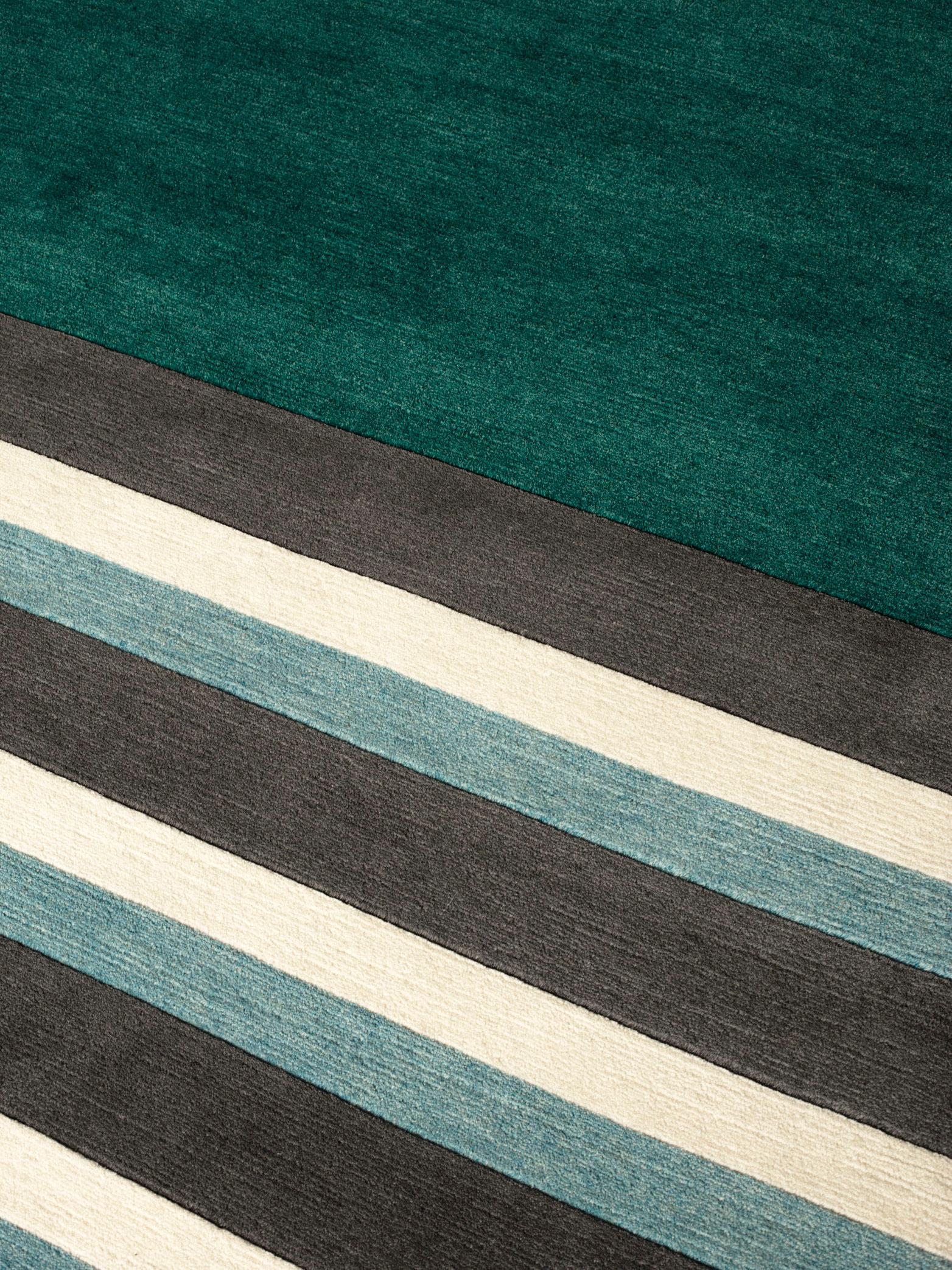 cc-tapis Blue Blanc Gris Les Arcs Collection by Charlotte Perriand - IN STOCK In New Condition For Sale In Brooklyn, NY