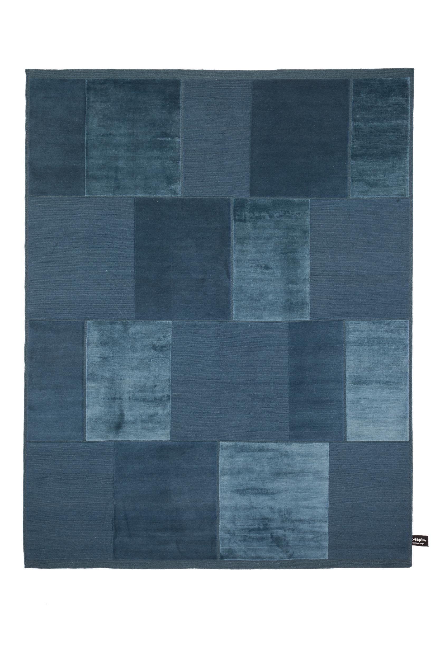 For Sale: Blue (Petrol (D-117)) cc-tapis Casellario Monocromo Ivory Rug by A. Parisotto & M. Formenton