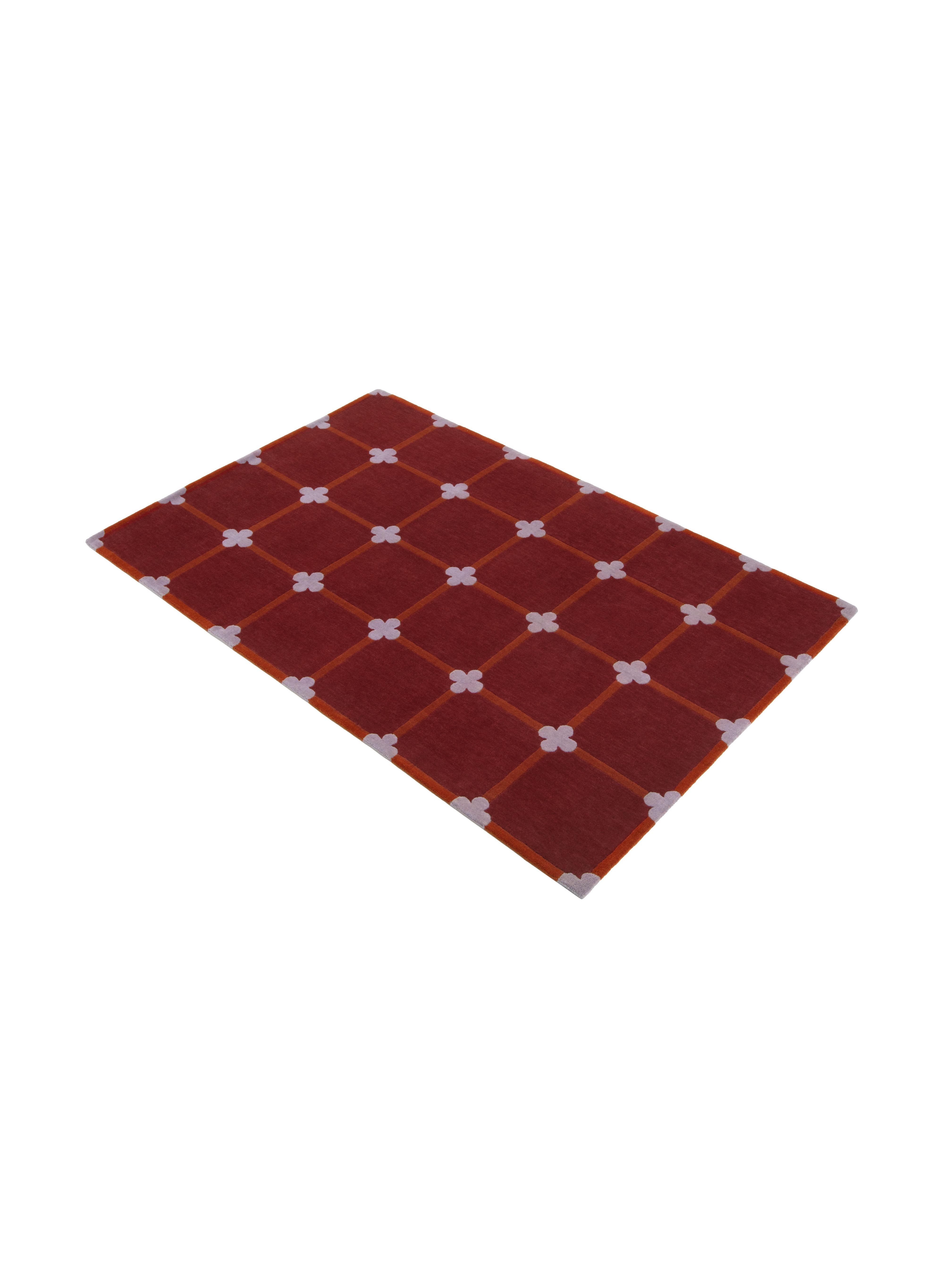 cc-tapis Chateau Orlando Collection Flower Grid Rug by Luke Edward Hall In New Condition For Sale In Brooklyn, NY