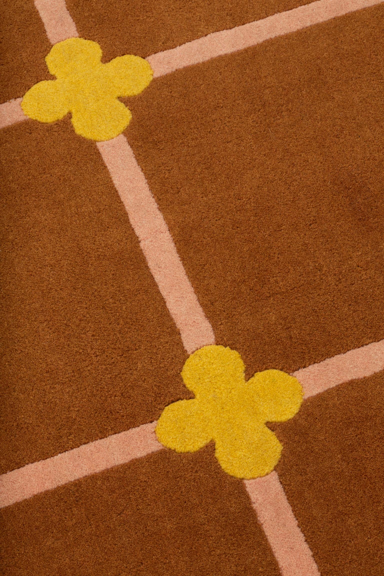 cc-tapis Chateau Orlando Collection Flower Grid Rug by Luke Edward Hall  In New Condition For Sale In Brooklyn, NY