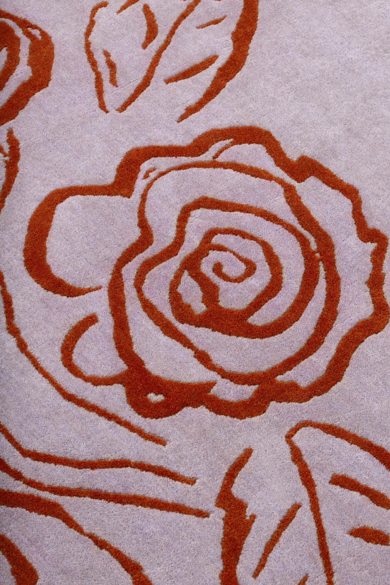 Wool cc-tapis Orlando Collection Summer Roses Rug by Luke Edward Hall - IN STOCK For Sale