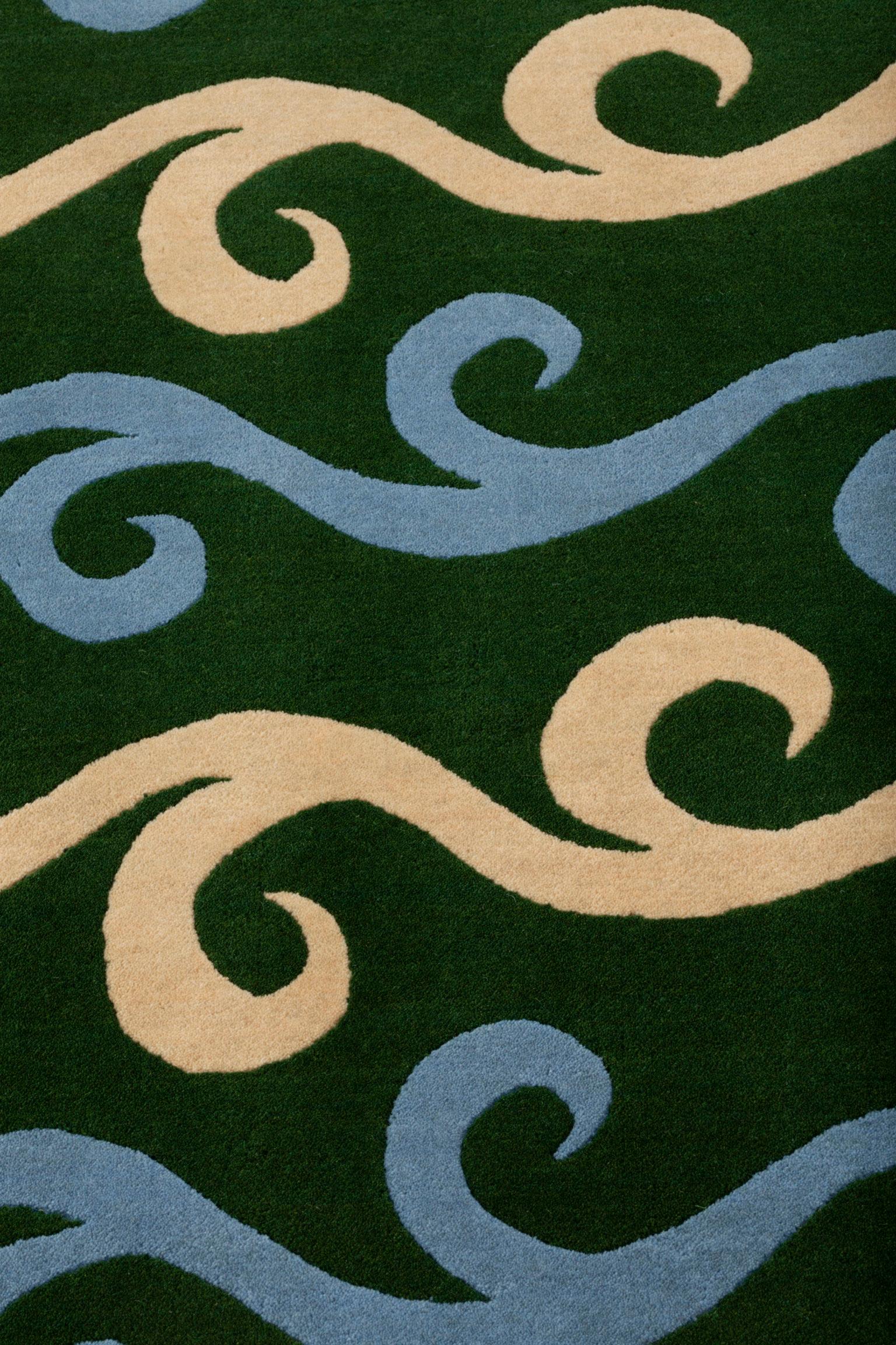 Népalais Grand tapis cc-tapis Orlando Collection Wiggle Stripe de Luke Edward Hall - EN STOCK en vente
