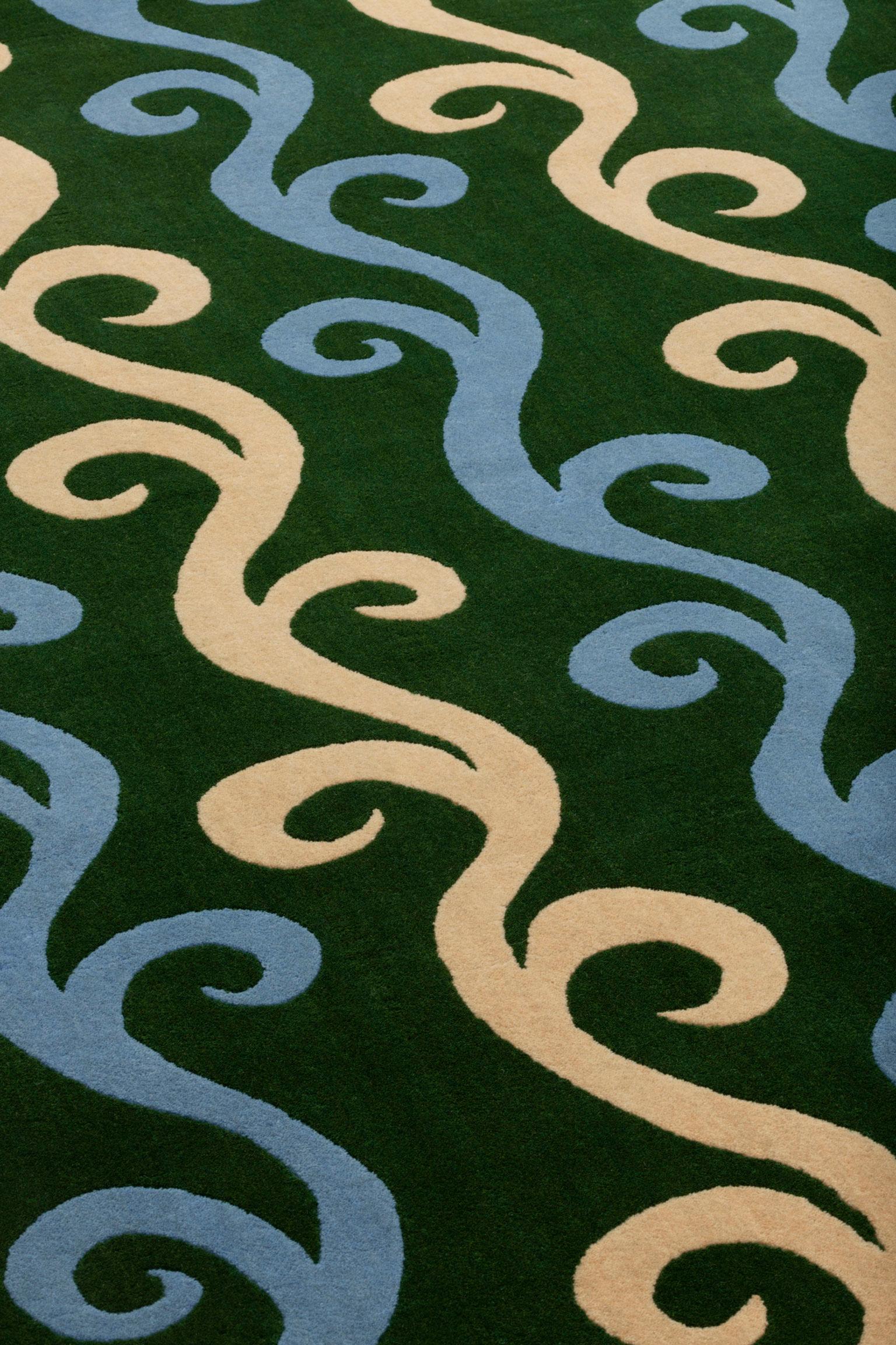 XXIe siècle et contemporain Grand tapis cc-tapis Orlando Collection Wiggle Stripe de Luke Edward Hall - EN STOCK en vente