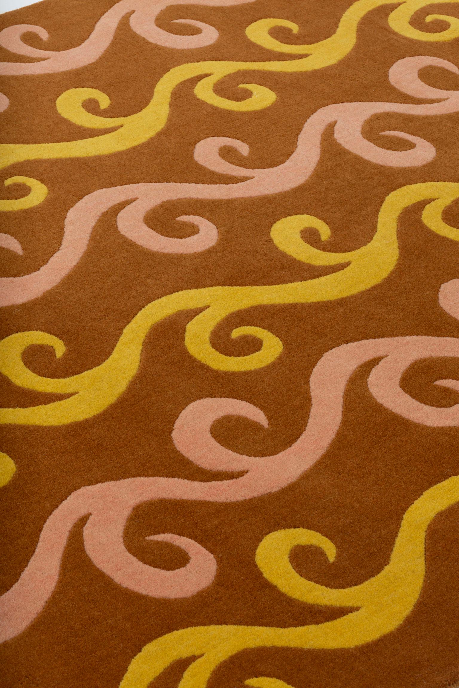 Nepalese cc-tapis Chateau  Tappeto Wiggle Stripe di Luke Edward Hall in vendita