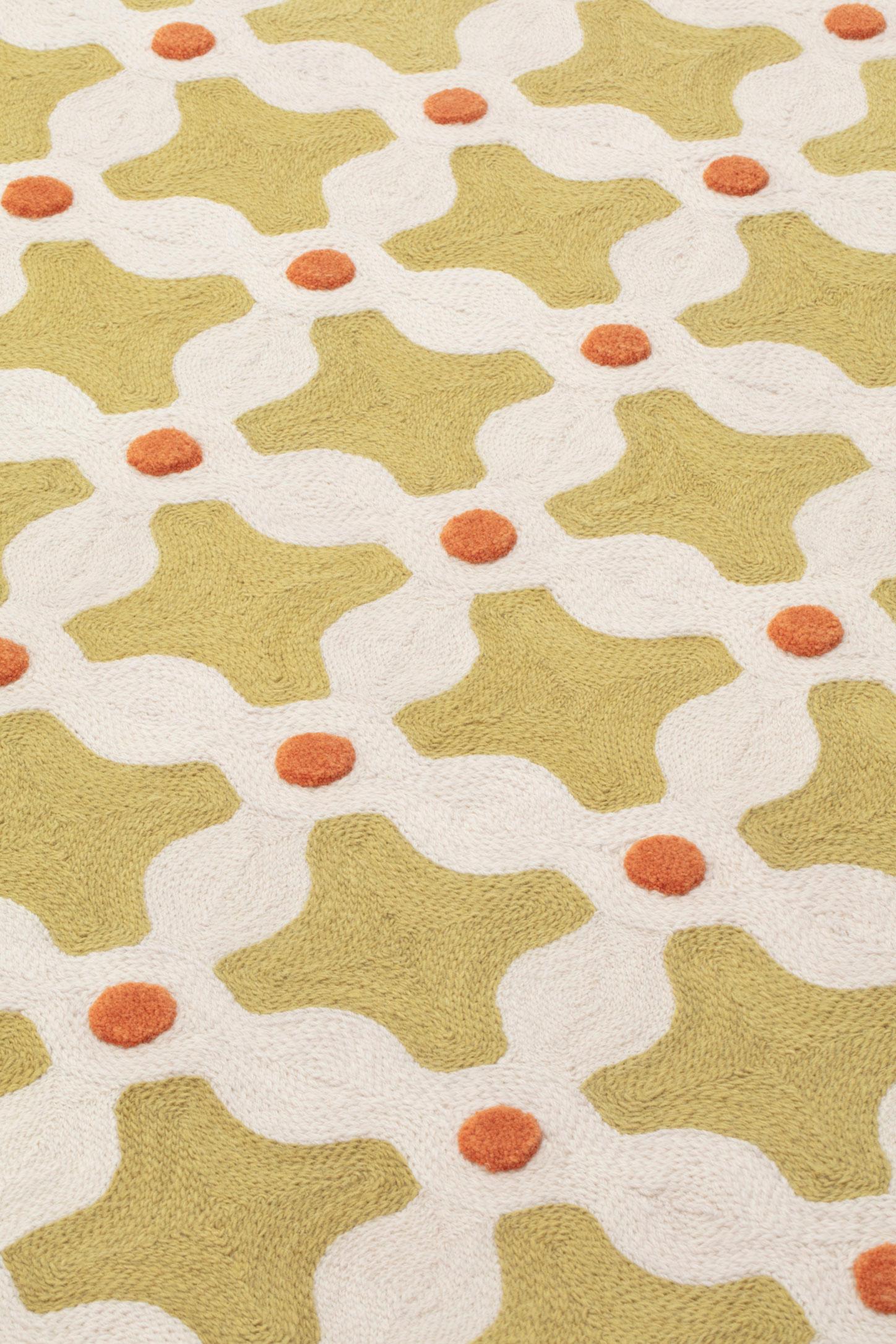 Contemporary cc-tapis CRISS CROSS RUNNER handmade rug by India Mahdavi For Sale
