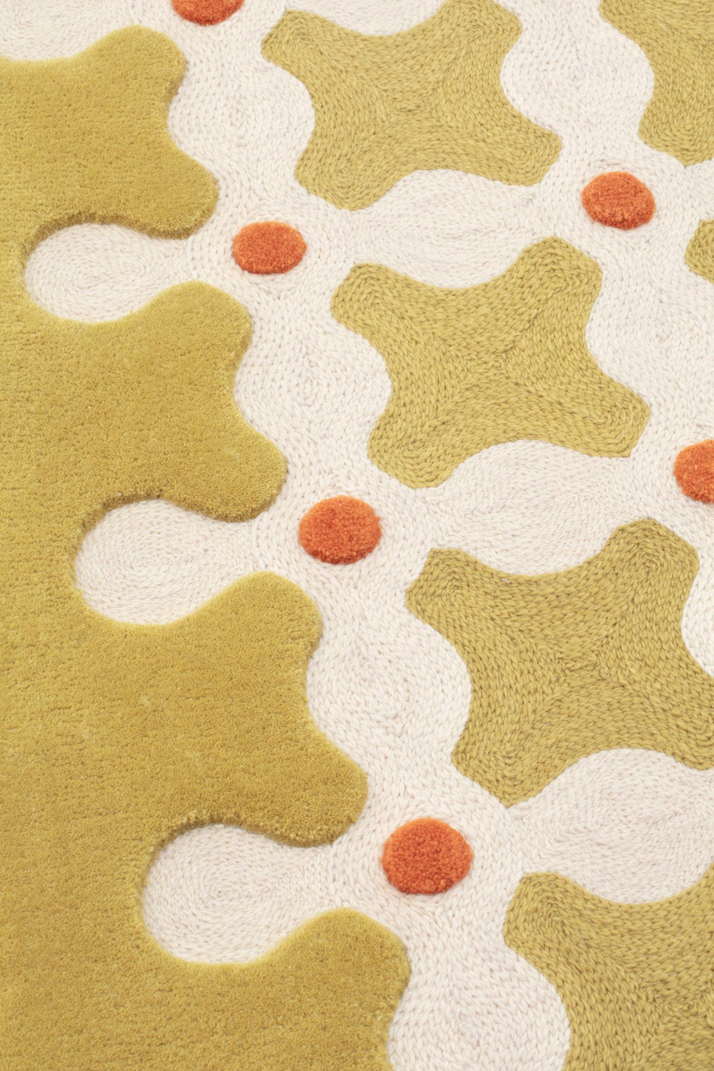 Wool cc-tapis CRISS CROSS RUNNER handmade rug by India Mahdavi For Sale