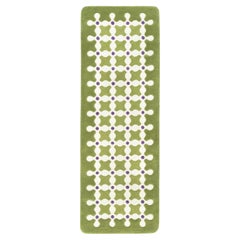 cc-tapis CRISS CROSS RUNNER handmade rug in Green by India Mahdavi