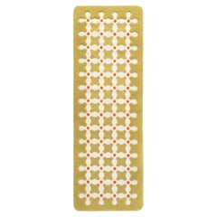 cc-tapis CRISS CROSS RUNNER handmade rug in Mustard by India Mahdavi