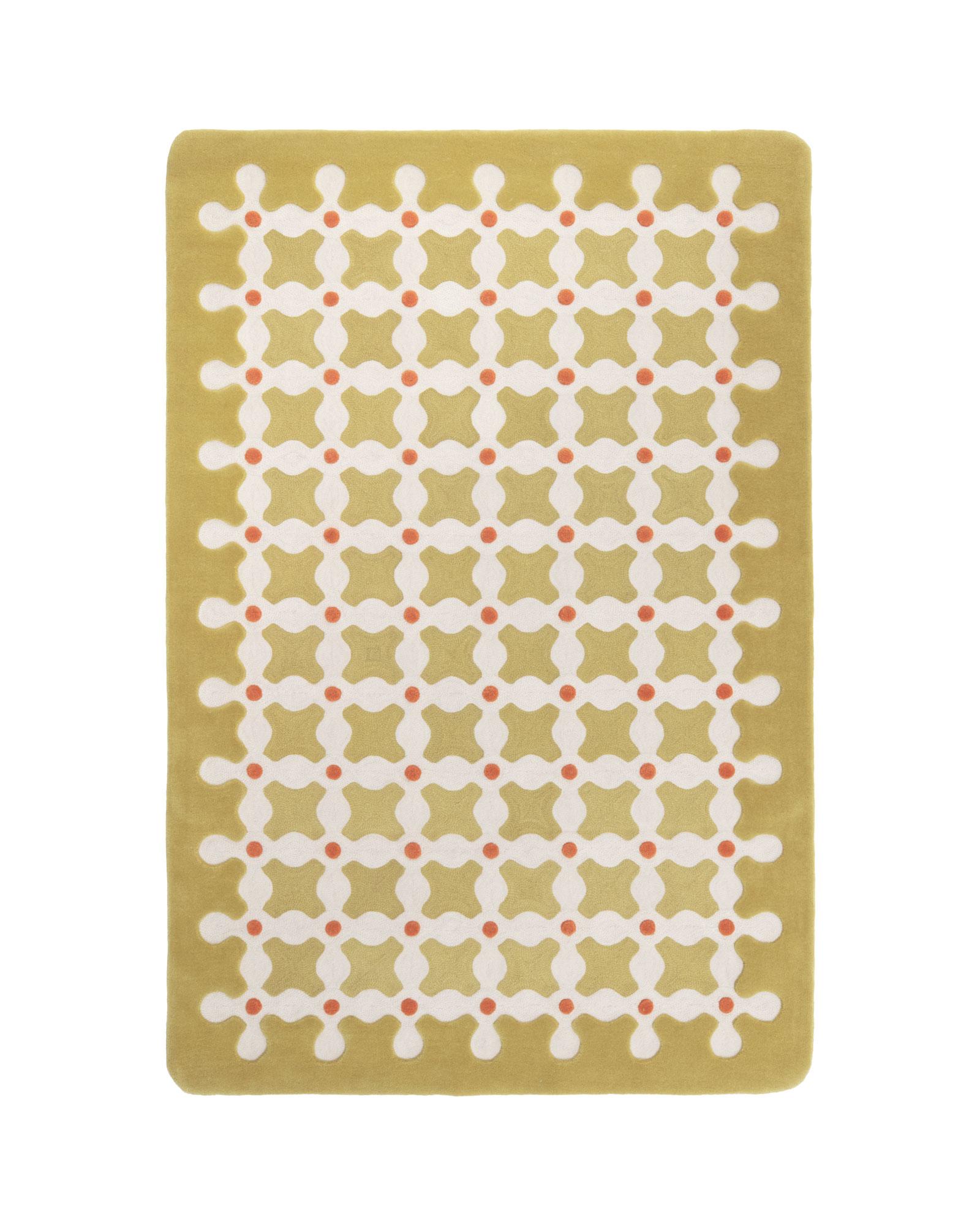 cc-tapis CRISS CROSS Kleiner handgefertigter Teppich von India Mahdavi (21. Jahrhundert und zeitgenössisch) im Angebot