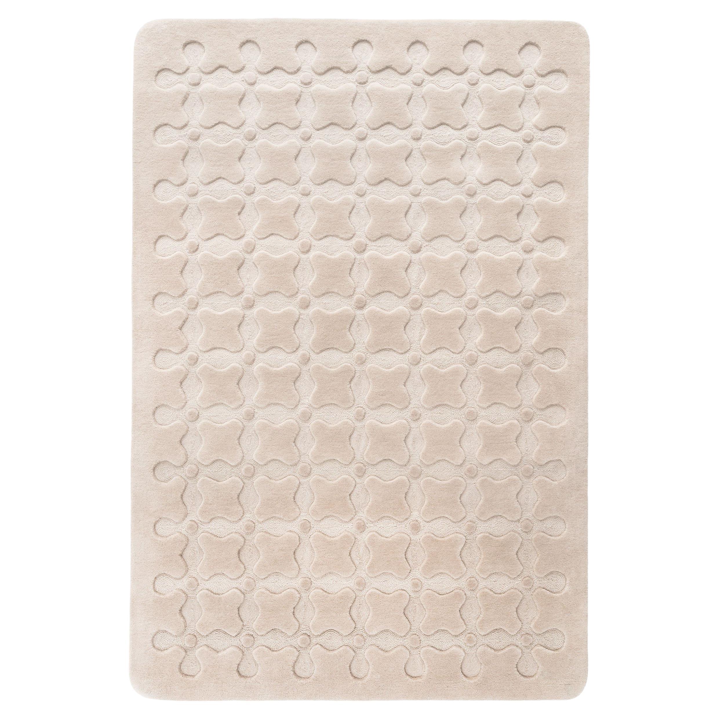 cc-tapis CRISS CROSS Piccolo tappeto fatto a mano in burro di India Mahdavi