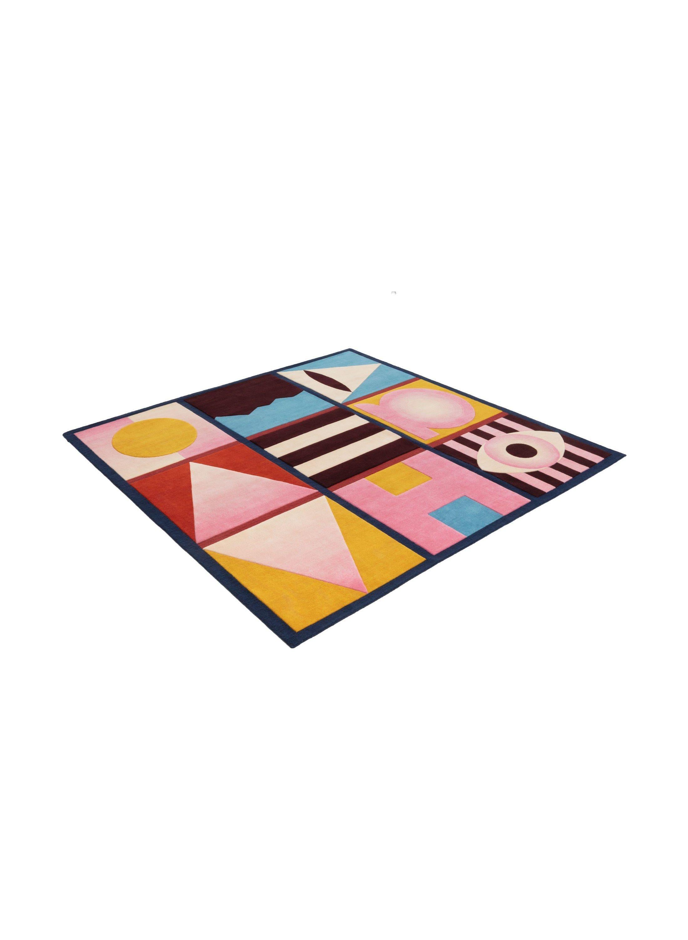cc-tapis HABEN SIE EINEN? (SQUARE) Handgefertigter Teppich von India Mahdavi (Handgeknüpft) im Angebot